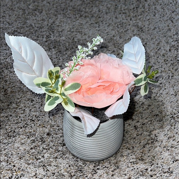 Elegant Pink Floral Arrangement in Gray Vase - Picture 3 of 3